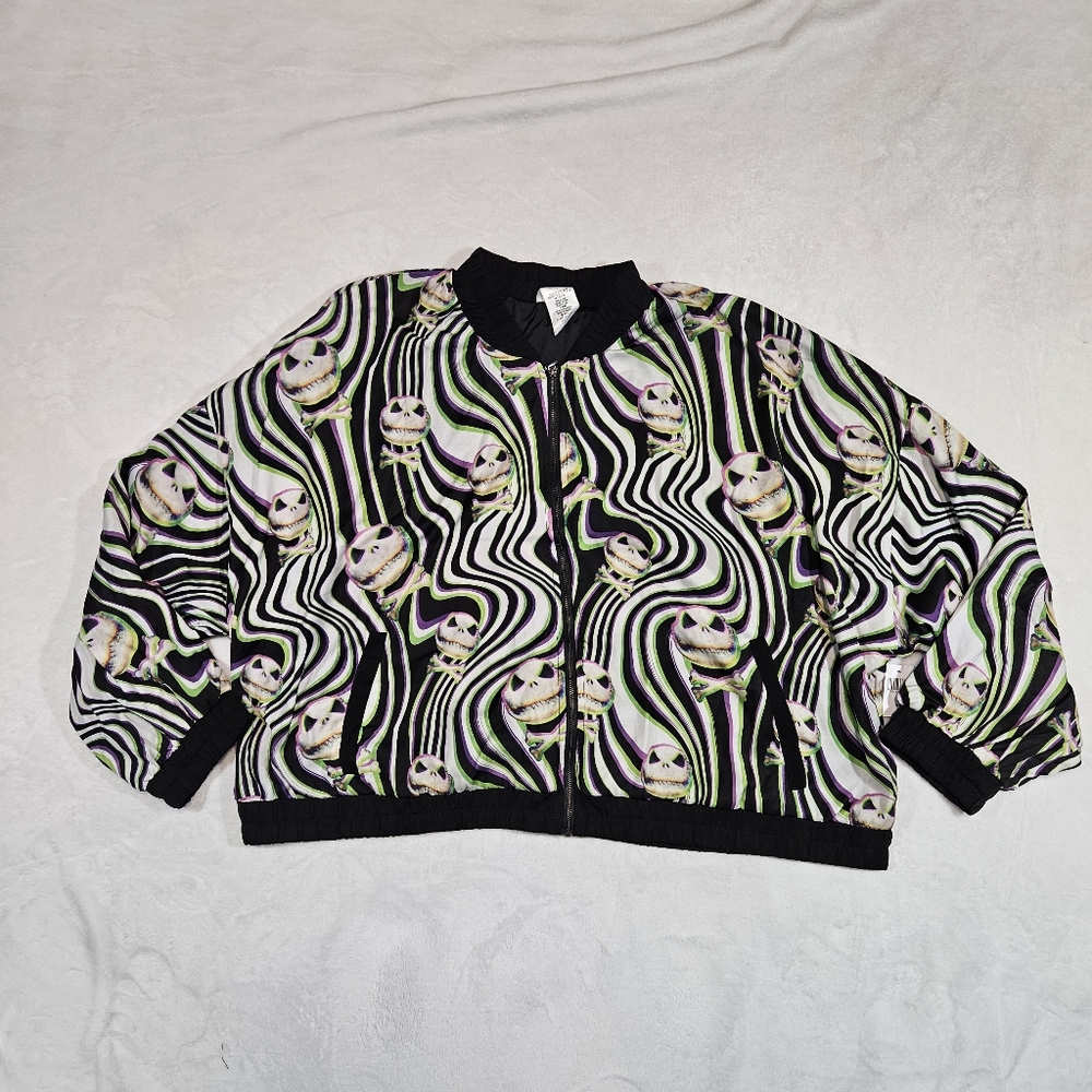 Disney Theme Park NBC Jack Skellington All Over Print Zip Up Jacket 2x